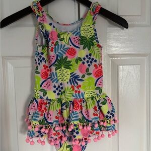 Nicole Miller Kids Swim One Piece - Multicolor Tropical Print